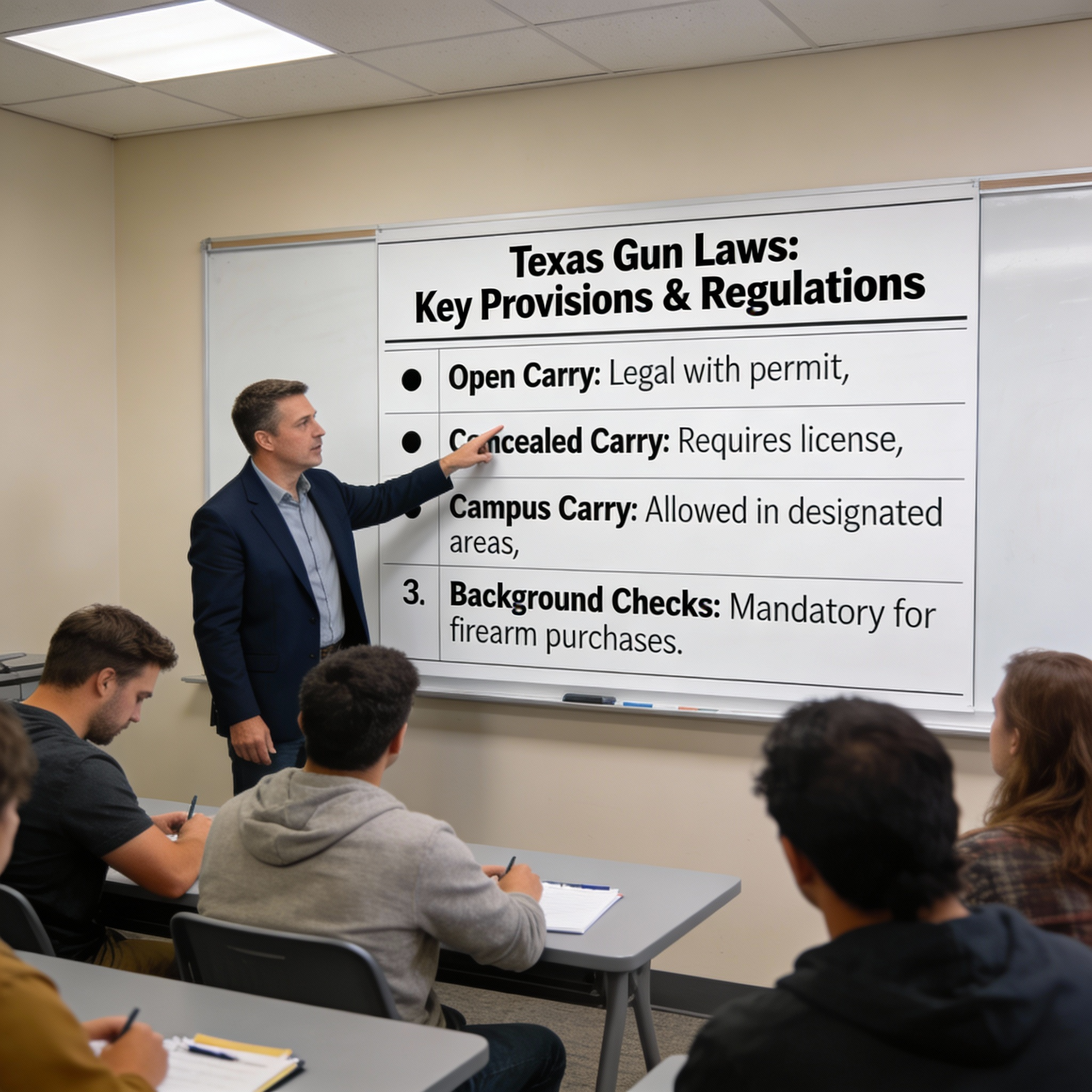 Indoor shooting range training with instructor helping student aim handgun, professional safety equipment, Texas facility